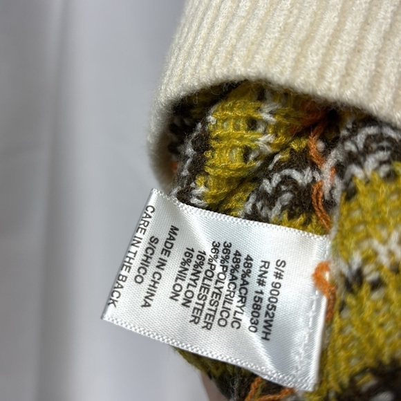 Love Tree snow flowers print Multicolor Knit Sweater V beck Vest size small - Picture 8 of 10